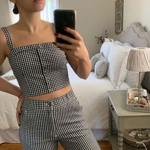 NWT Hollister Black + White Gingham Set Small